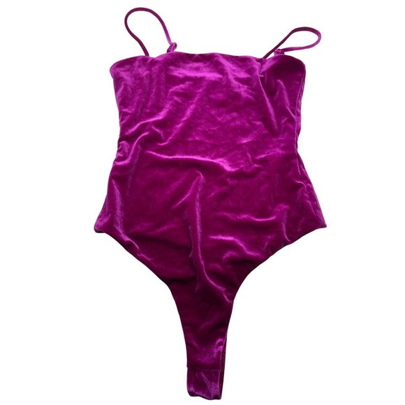 Lovers and Friends Agnes Bodysuit Magenta S Velvet Pink - Picture 4 of 9